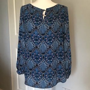 Loft Victorian Print Tunic Blouse NWOT